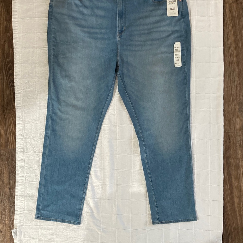 Classic Light Blue High-Rise Straight Jeans for Women
